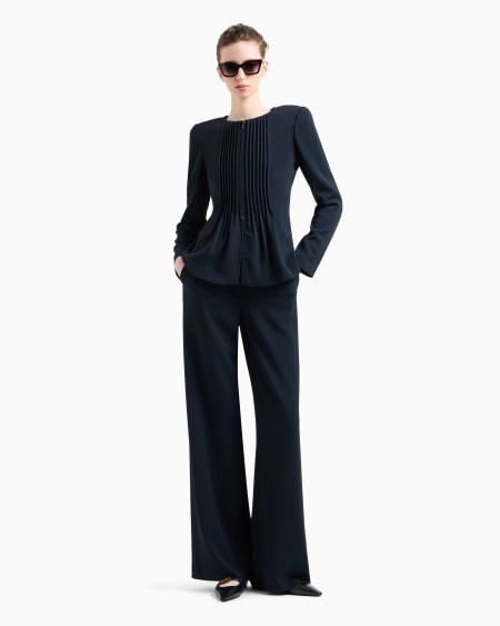 Armani Pantalones palazzo de tejido texturizado fluido Grandes descuentos