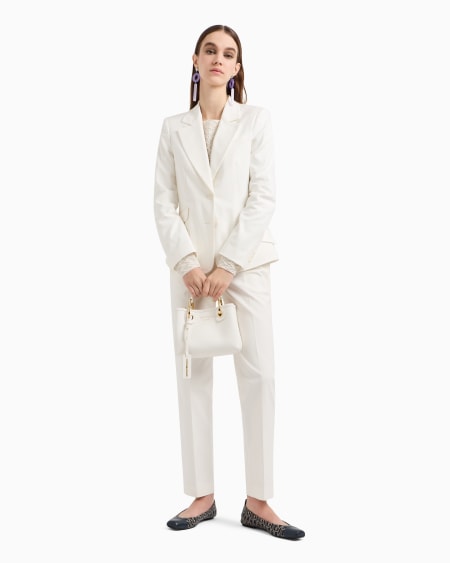 Armani Blazer de abotonadura sencilla de algodón elástico compacto Ahorra y exporta
