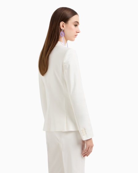 Armani Blazer de abotonadura sencilla de algodón elástico compacto Ahorra y exporta
