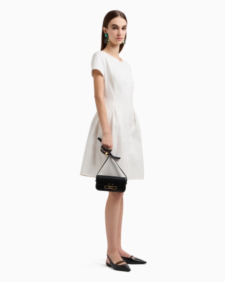 Armani Vestido con pliegues en mezcla de algodón couture Precios de Black Friday