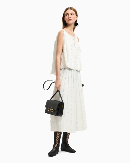Armani Top de punto de viscosa con volantes Descuentos del mes
