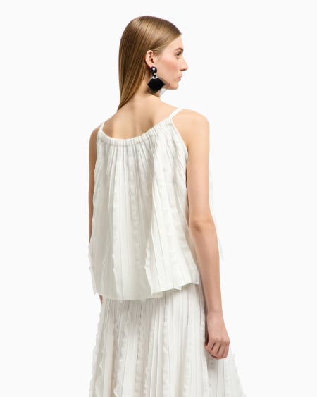 Armani Top de punto de viscosa con volantes Descuentos del mes