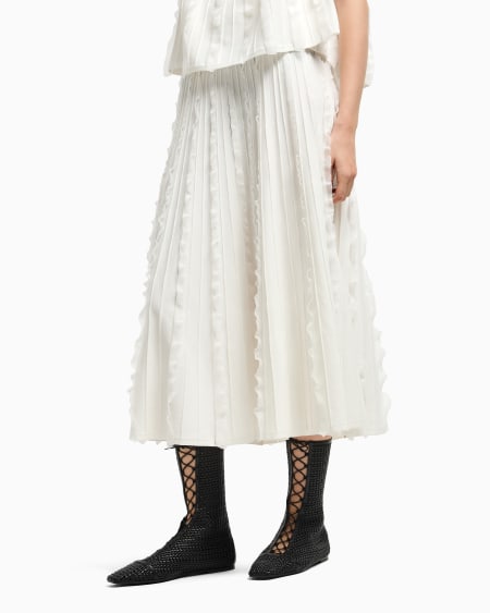 Armani Falda de punto de viscosa con volantes Oferta exclusiva