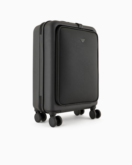 Armani Maleta de cabina en ABS con detalle de piel saffiano y placa de águila Outlet