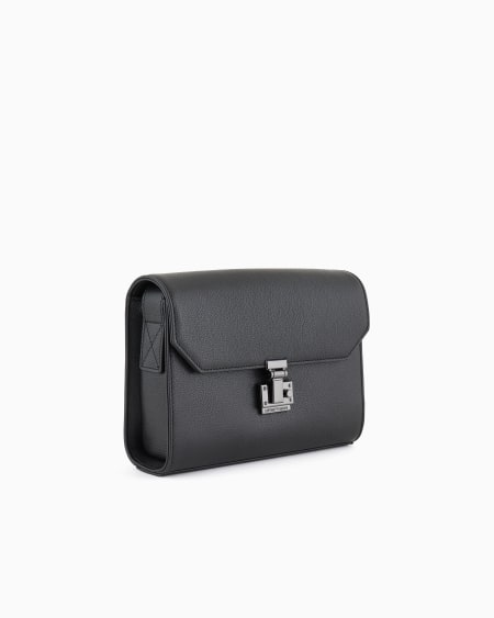 Armani Bolso bandolera de piel abatanada con solapa Rebajas