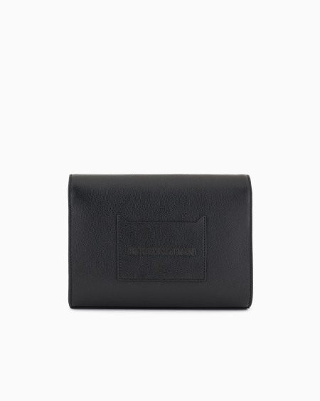 Armani Bolso bandolera de piel abatanada con solapa Rebajas