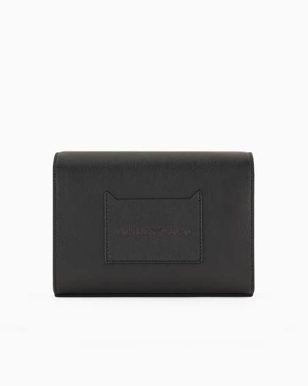 Armani Bolso bandolera de piel abatanada con solapa Venta caliente