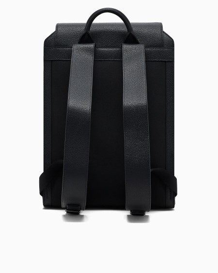 Armani Mochila con solapa y bolsillo para portátil en piel abatanada Gran oferta