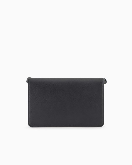 Armani Bolso bandolera con solapa en piel saffiano regenerada y nailon reciclado ASV Tienda