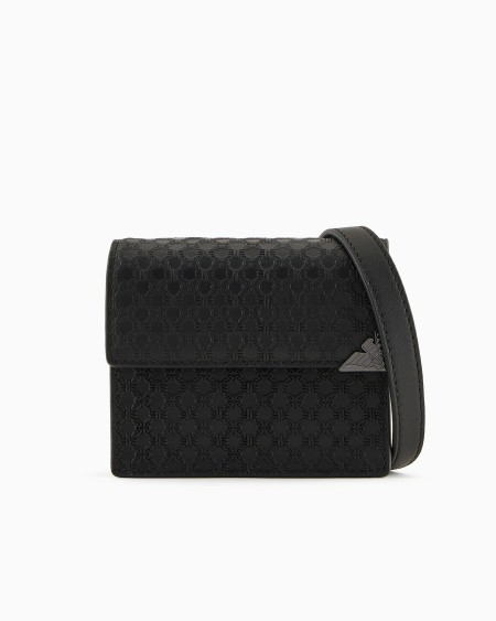 Armani Minibolso bandolera de piel con motivo integral en relieve
