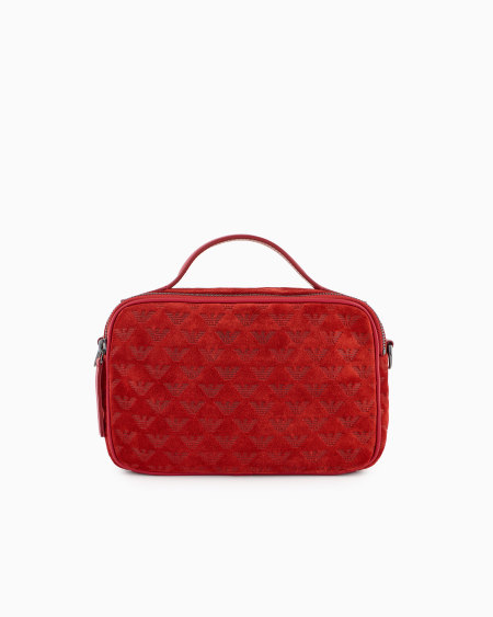 Armani Bolso baúl de ante con bandolera y águila grabada por toda la superficie Envío gratis
