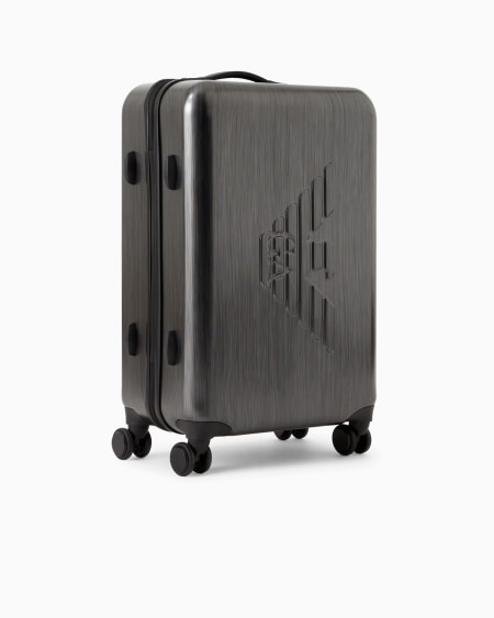 Armani Maleta de cabina mediana en ABS con ruedas y maxiáguila en relieve Oferta especial