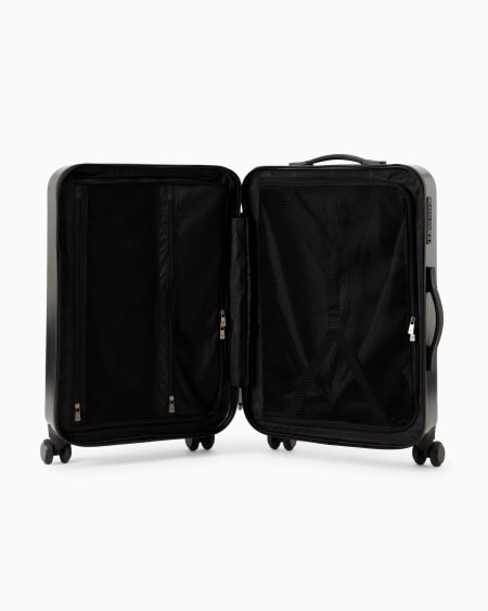 Armani Maleta de cabina mediana en ABS con ruedas y maxiáguila en relieve Oferta especial