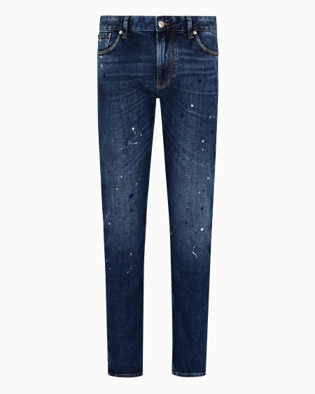Armani Vaqueros J06 slim fit de denim con manchas de pintura Superdescuento