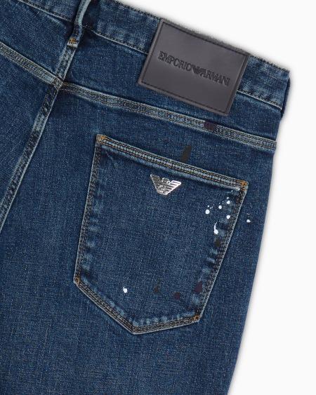 Armani Vaqueros J06 slim fit de denim con manchas de pintura Superdescuento