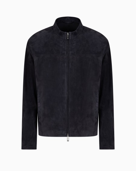 Armani Chaqueta de ante de cabra con cremallera completa Liquidación