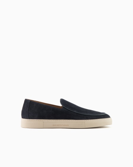 Armani Zapatos sin cordones de ante milrayas Tienda de fábrica
