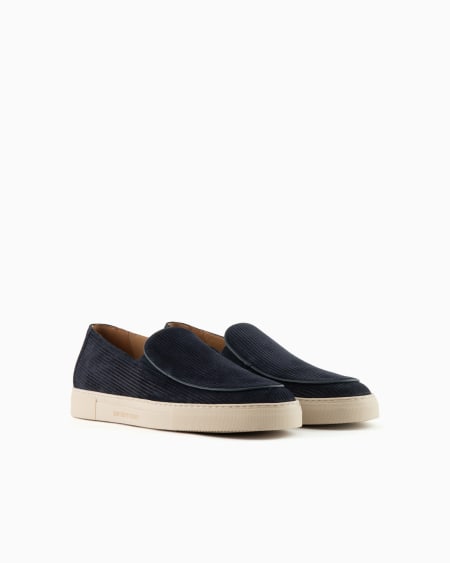 Armani Zapatos sin cordones de ante milrayas Tienda de fábrica