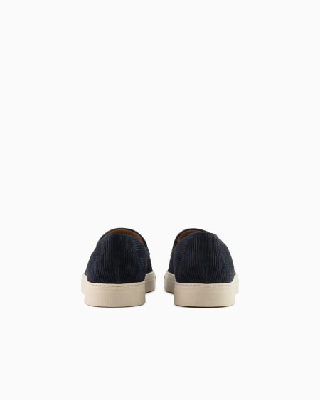 Armani Zapatos sin cordones de ante milrayas Tienda de fábrica