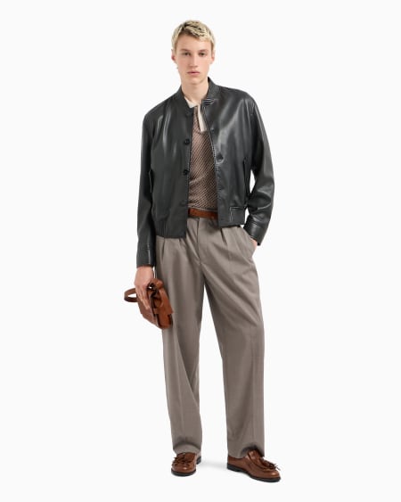 Armani Polo de punto con microfantasía en tejido jacquard Última moda