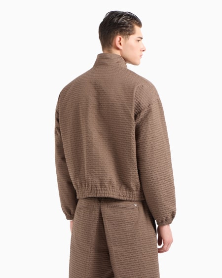 Armani Cazadora con cremallera completa e inscripción integral en tejido jacquard Descuento por venta flash