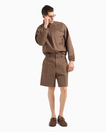 Armani Bermudas de tejido jacquard con inscripción por toda la prenda Ofertas de temporada