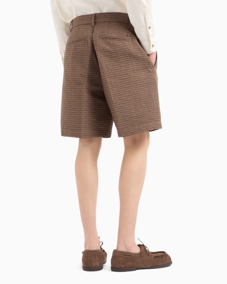 Armani Bermudas de tejido jacquard con inscripción por toda la prenda Ofertas de temporada