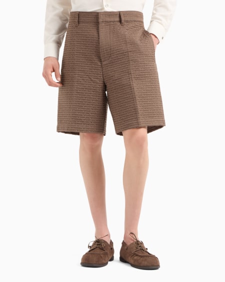 Armani Bermudas de tejido jacquard con inscripción por toda la prenda Ofertas de temporada