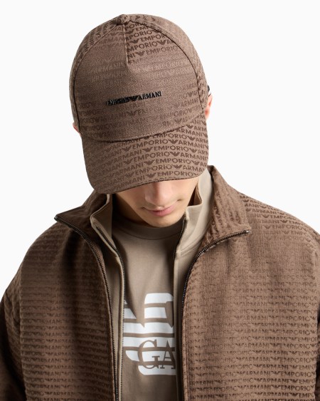 Armani Gorra de béisbol en nailon con inscripción integral de logotipo en tejido jacquard Ofertas especiales