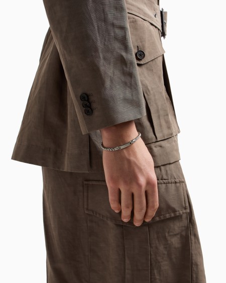 Armani Pulsera con placa de acero inoxidable Rebajas