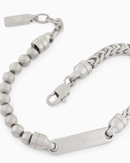 Armani Pulsera con placa de acero inoxidable Rebajas