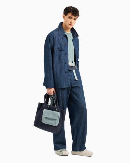 Armani Pantalones de denim cambray cápsula Peace ASV Venta caliente
