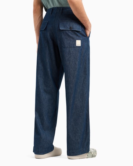 Armani Pantalones de denim cambray cápsula Peace ASV Venta caliente