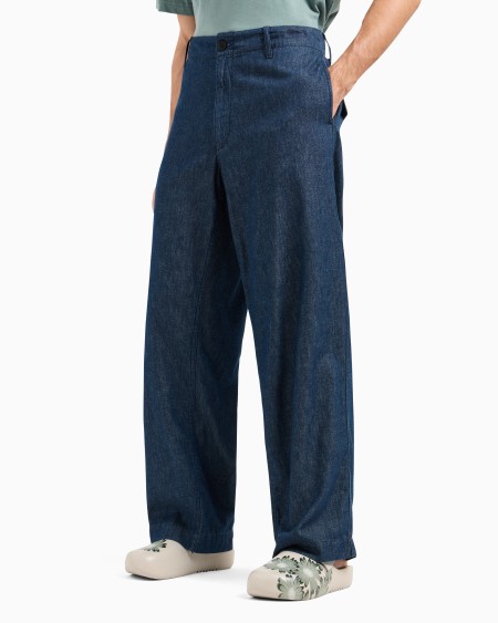 Armani Pantalones de denim cambray cápsula Peace ASV Venta caliente