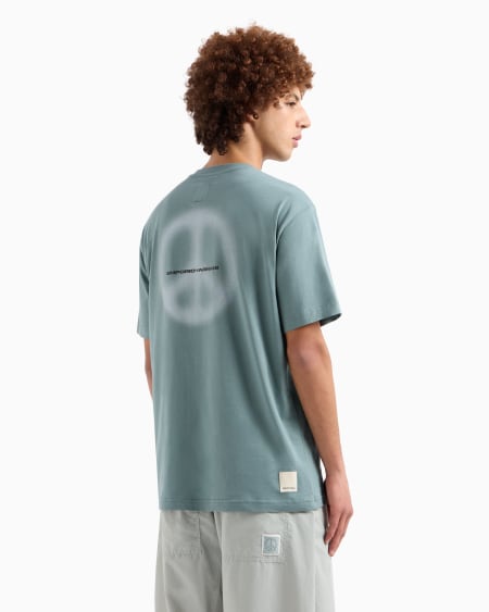 Armani Camiseta de punto con maxiestampado cápsula Peace ASV En oferta