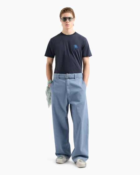 Armani Camiseta de punto con maxiestampado cápsula Peace ASV Gran oferta