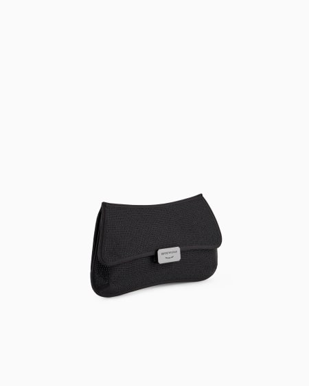 Armani Bolso de mano baguette de satén con strass y bandolera de cadena Mejor oferta