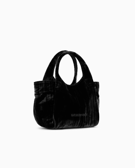 Armani Bolso de mano de terciopelo ondulado con bandolera de cadena Últimos 3 días