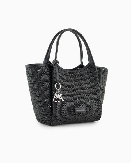 Armani Bolso shopper trenzado con colgante de logotipo Solo hoy