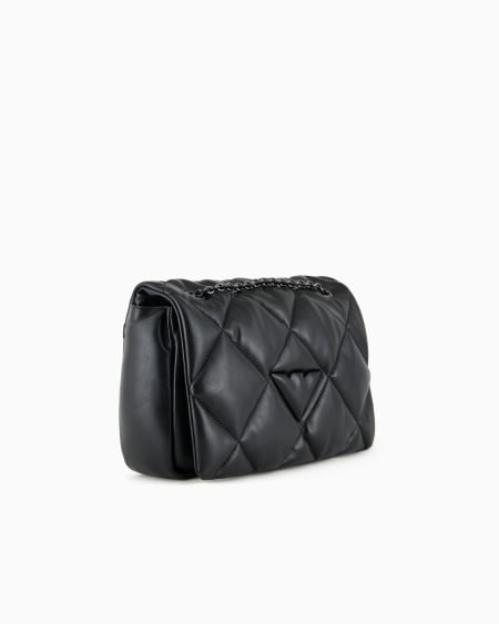 Armani Bolso bandolera con solapa efecto napa acolchada Grandes descuentos