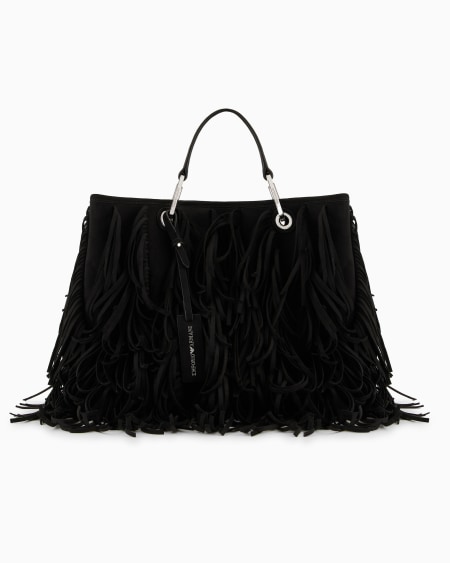 Armani Bolso shopper MyEA mediano con flecos de material efecto ante Envío internacional gratuito