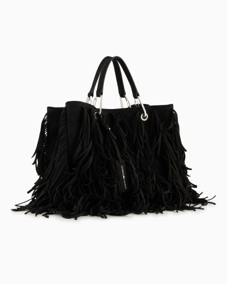 Armani Bolso shopper MyEA mediano con flecos de material efecto ante Envío internacional gratuito