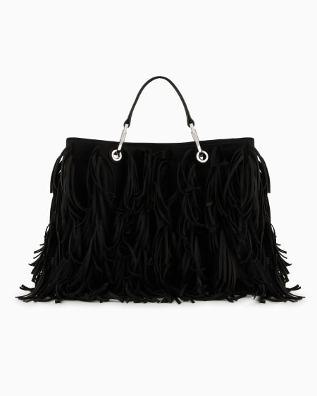 Armani Bolso shopper MyEA mediano con flecos de material efecto ante Envío internacional gratuito