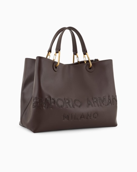 Armani Bolso shopper MyEA de piel con logotipo trenzado Ahorra y exporta