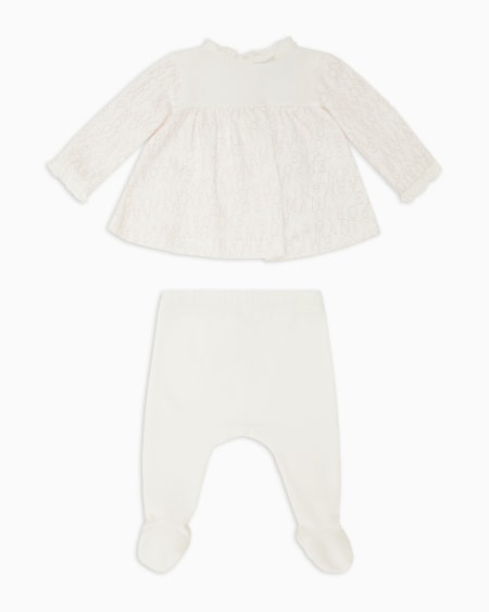 Armani Set de regalo con jersey y pantalones con pies de punto interlock con inscripción integral Descuentos del mes
