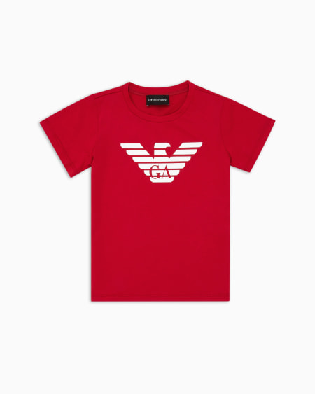 Armani Camiseta de punto de algodón pima con logotipo Ofertas de temporada