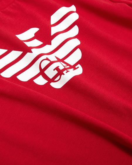 Armani Camiseta de punto de algodón pima con logotipo Ofertas de temporada