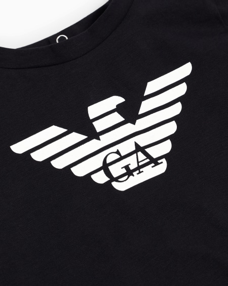 Armani Camiseta de punto de algodón pima con logotipo Ofertas especiales