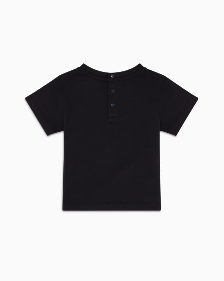 Armani Camiseta de punto de algodón pima con logotipo Ofertas especiales