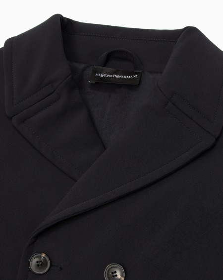 Armani Chaqueta de abotonadura doble en nailon de tacto suave Grandes ahorros